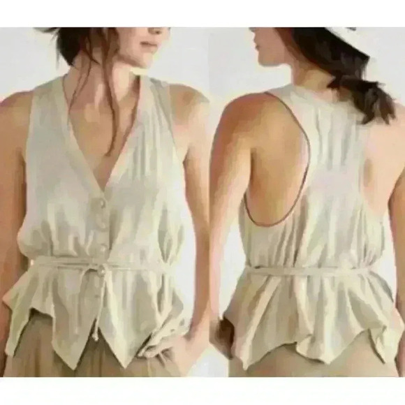 Free People Sheena Vest in Beige Size Small - Picture 3 of 11